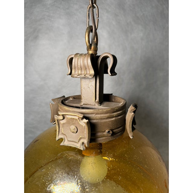 Modern Amber Glass Pendant Lamp from Koch & Söhne, Germany, 1930s For Sale - Image 3 of 11