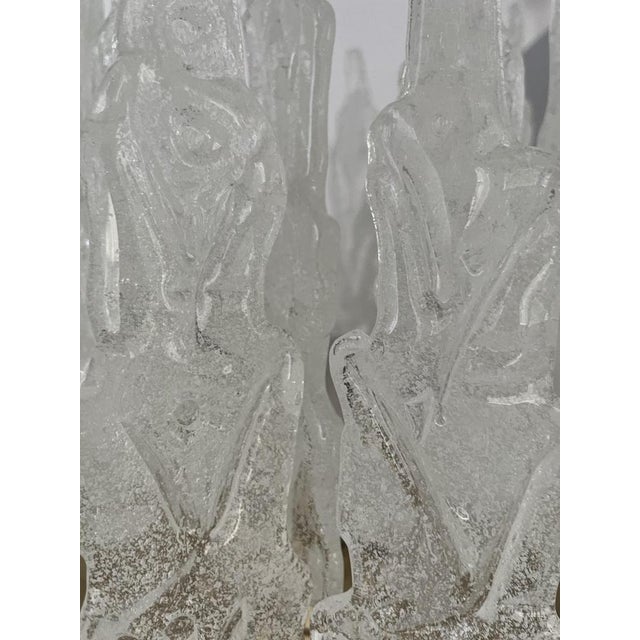 Mid-Century Italian Clear Murano Leaf Flushmount, 1970s For Sale - Image 4 of 17