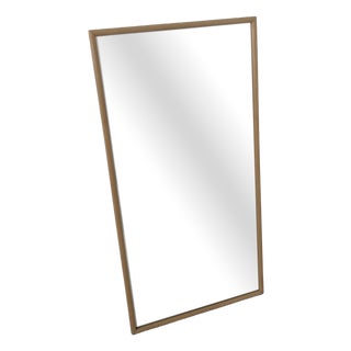 Large Classic Wall Mirror in Wooden Frame and Beveled Panel, 1975 For Sale