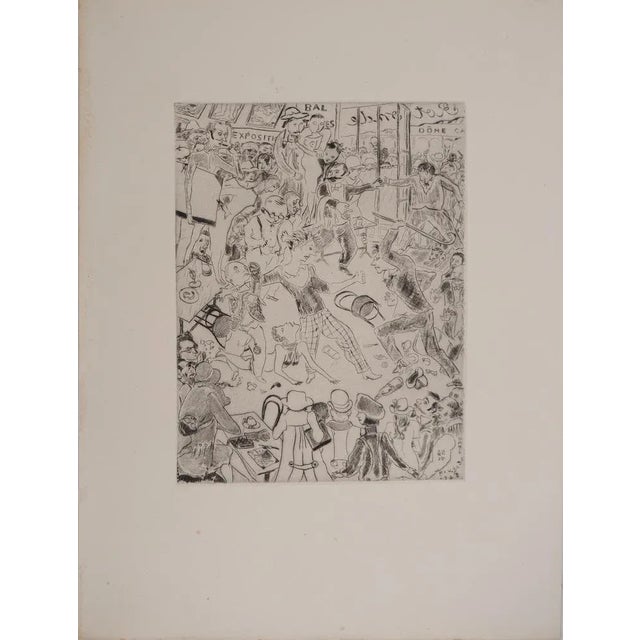 Leonard tsuguharu foujita (1886-1968) paintings of paris: the café de la rotonde, 1927 original engraving signed in the...