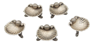 Silver Shell-Shaped Ring Sets, Set of 5