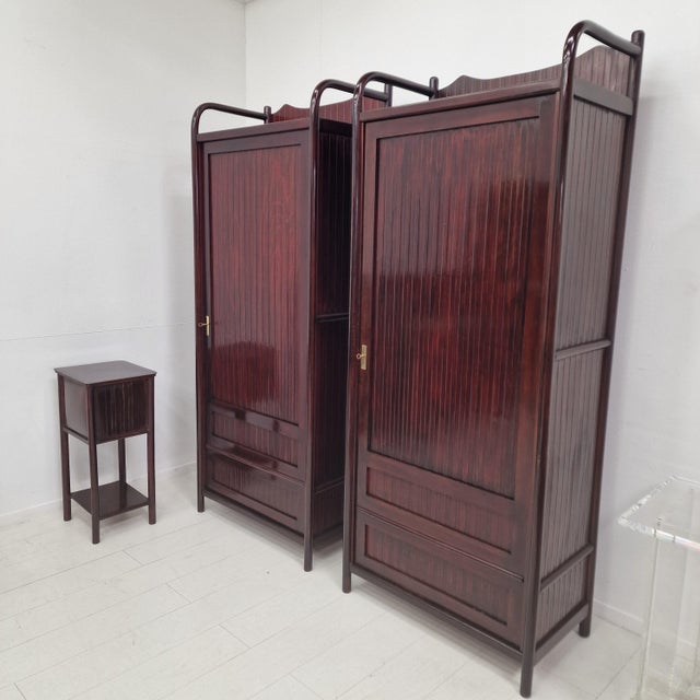 Antique Model No. 60 Wardrobes from Jacob & Josef Kohn, 1890s, Set of 2 For Sale - Image 15 of 16