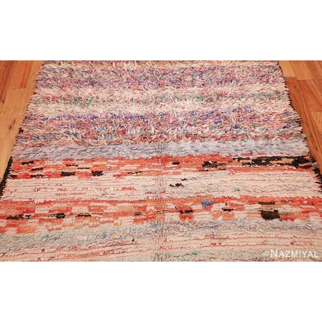 Nazmiyal Collection Mid Century Rag Texture Moroccan Rug For Sale - Image 4 of 8