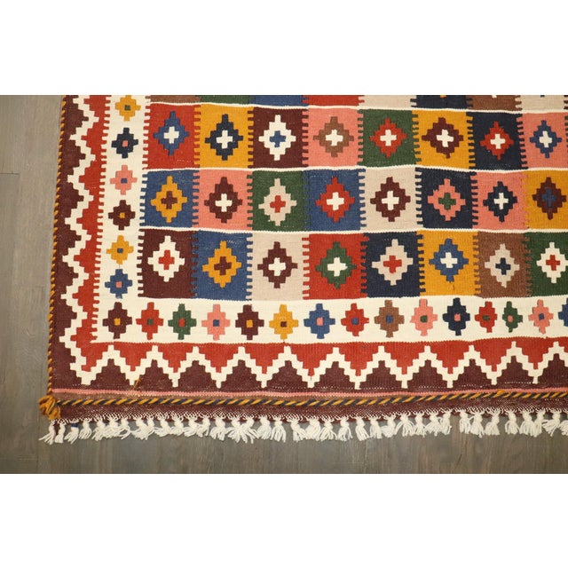 Mid 20th Century Vintage Zabihi Collection Persian Qaushgai Kilim - 5' x 9'5" For Sale - Image 5 of 9