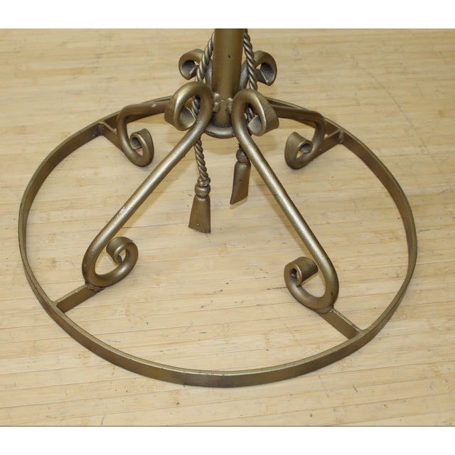 1970s 1970s Gold Metal Rope & Tassels Coat Rack, Tall Regency Style For Sale - Image 5 of 6