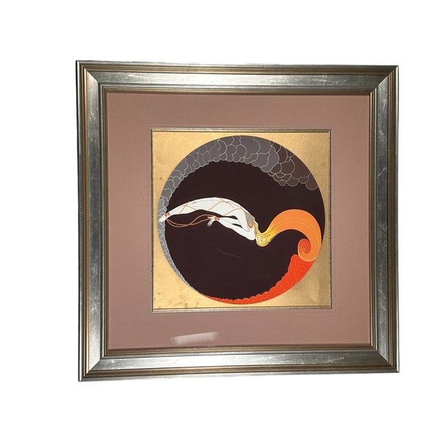 A vintage Erté Art Deco metallic lithograph could make an excellent design piece, especially if you're looking to add a...