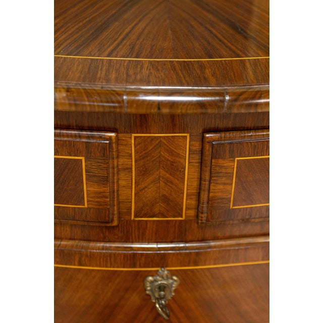 Tuscan Tuscan 1890s Walnut and Mahogany Four-Drawer Commode with Banding Inlay For Sale - Image 3 of 15