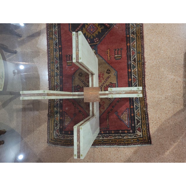 Travertine and Marble Dining Table with Glass Top, 1970s For Sale - Image 10 of 13