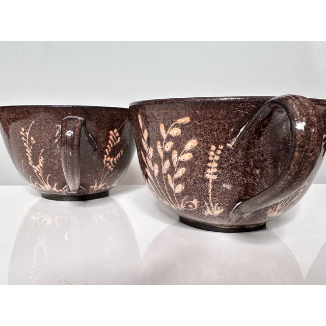 Studio Ceramic Cups with Plant and Animal Decor from Elli & Walter Serocka, Germany, 1970s, Set of 2 For Sale - Image 10 of 15
