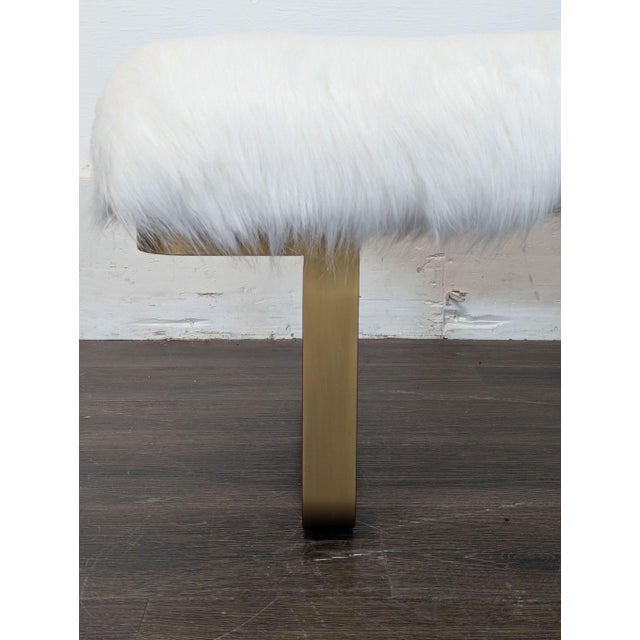 Restoration Hardware Restoration Hardware Faux Fur Bench For Sale - Image 4 of 7