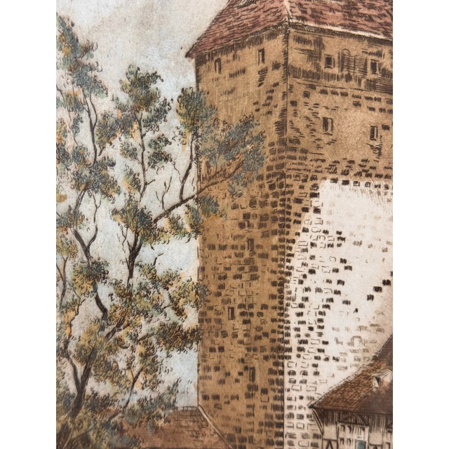 Mid 20th Century M. Leianne " Weinstadel" Etching, Vintage For Sale - Image 5 of 12