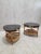 Vintage Paul Frankl Style Floating Granite Guitar-Key Shaped Coastal Rattan Side Tables - Pair Gorgeous vintage set of...