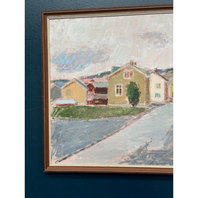 Mid-Century Modern John Hedman, City View, 1982, Oil Painting on Panel, Framed For Sale - Image 3 of 18
