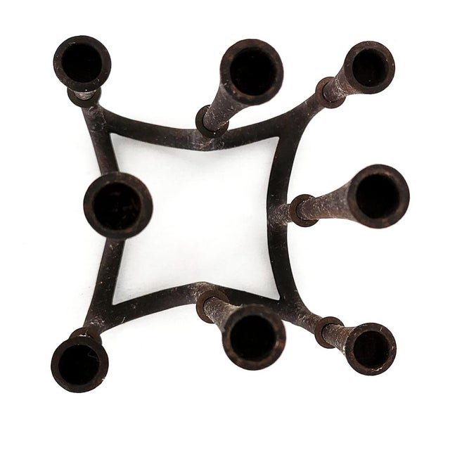 Mid 20th Century Brutalist Cast Iron and Brass Candelabra by Jens Quistgaard for Dansk For Sale - Image 9 of 10