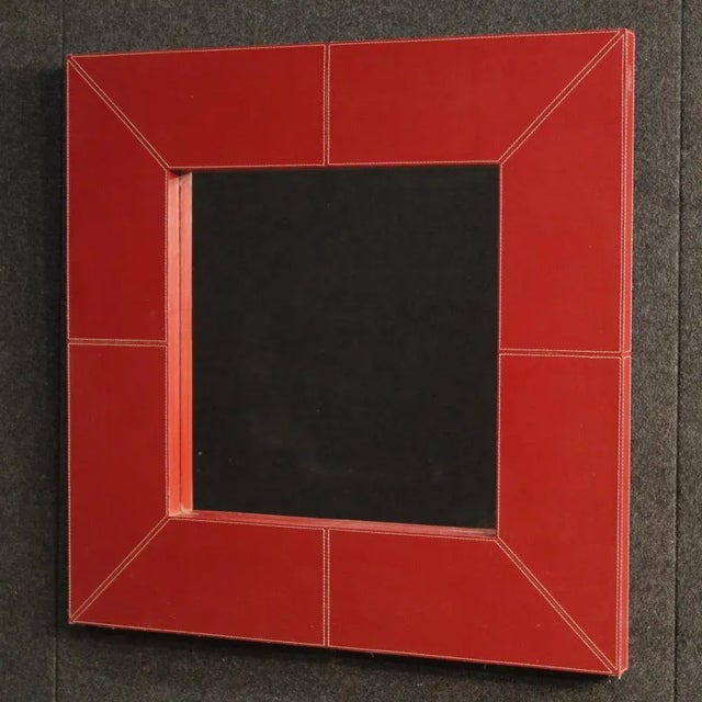 Italian Red Mirror, 1980s For Sale - Image 13 of 13