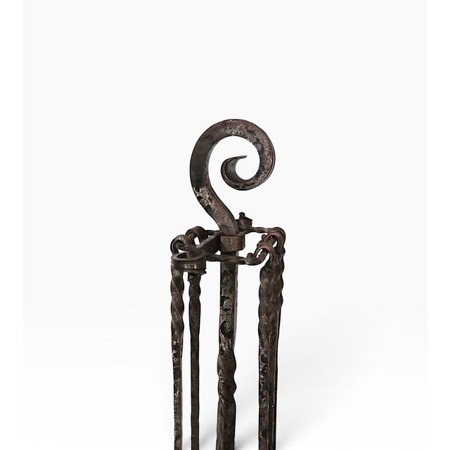 Stickley Vintage Arts and Crafts Spanish Style Fireplace Tool Set For Sale - Image 4 of 11