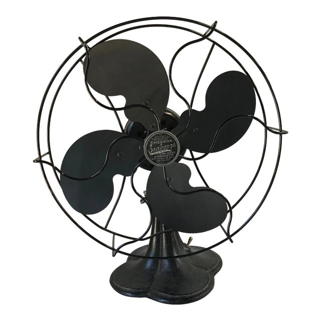 1938 Art Deco 8” Emerson Seabreeze Oscillating Electric Fan For Sale