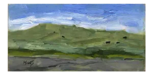 Yolo County Cows Plein‑Air Landscape Original Oil by L Haas