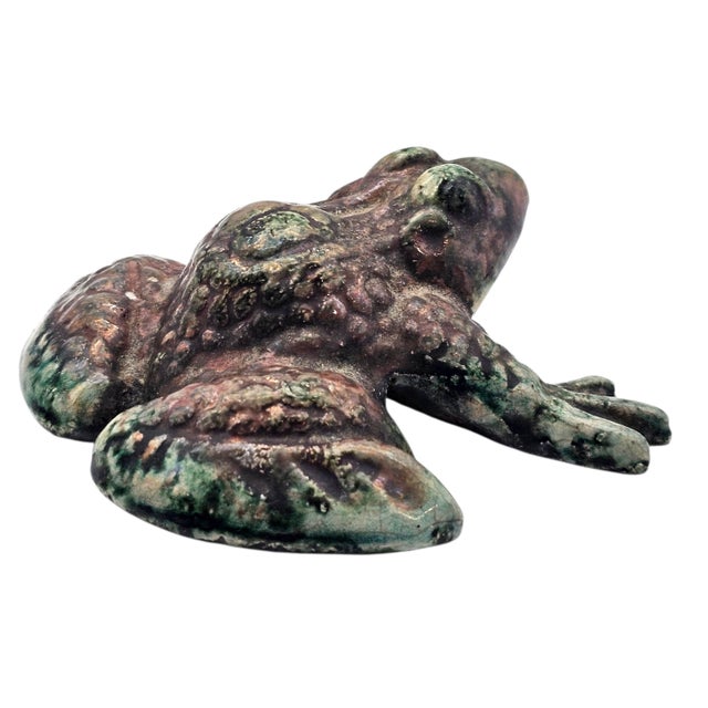 Margie Hughto Studio Signed Iridescent Ceramic Frog Sculptures, Pair, 4" For Sale In San Francisco - Image 6 of 18