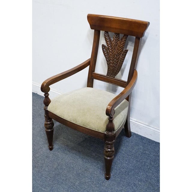 Thomasville Thomasville Furniture Solid Cherry Contemporary Traditional Style Wheat Back Dining Arm Chair 19242 For Sale - Image 4 of 10