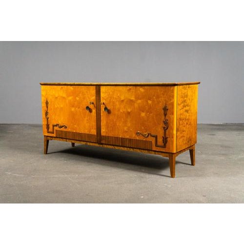 Wood Small Vintage Sideboard in Birch For Sale - Image 7 of 18