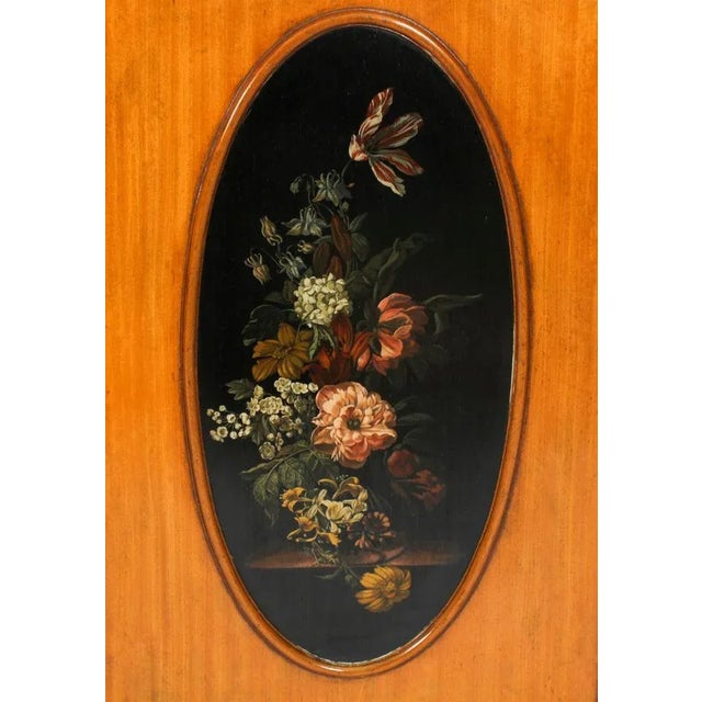 Vintage English Sheraton Revival Satin Wood Open Bookcase For Sale - Image 12 of 18