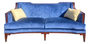 Late 20th Century Theodore Alexander European Style Jule Sofa in Blue Velvet.