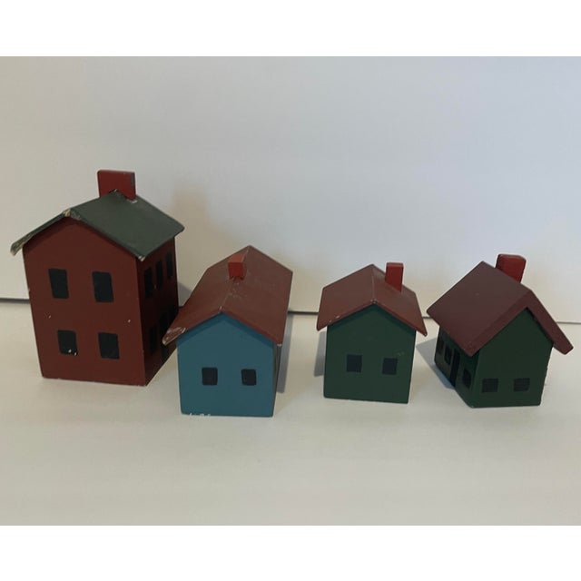 Folk Art Houses - Set of Four For Sale - Image 4 of 4