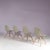 1960s set of 4 dining chairs in “sea foam” green fiberglass, designed by Charles & Ray Eames for Herman Miller, USA. An...
