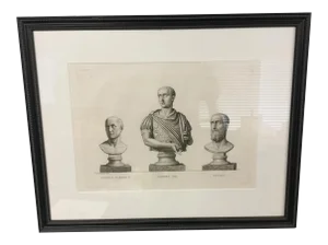 Early 19th Century "Gordien Pie. Gordien D’Afrique. Pupien" Framed Engraving Print