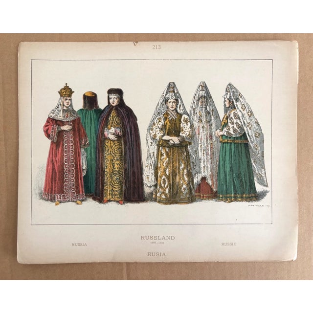Up for sale is this gorgeous costume print from a 1925 book on costume by Adolf Rosenberg. It is matted in a pH neutral...