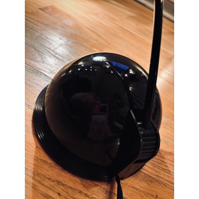 Metal Vintage 90s Postmodern Gooseneck Desk Lamp - Black Space Age Task Light For Sale - Image 7 of 12