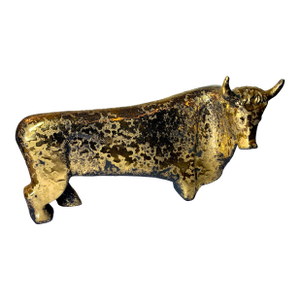 Rare 1950's Sascha Brastoff Gold Glazed Ceramic Cow/Bull