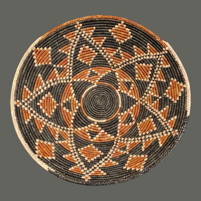 African Vintage Tribal African Zulu Hand Weaved Basket For Sale - Image 3 of 11