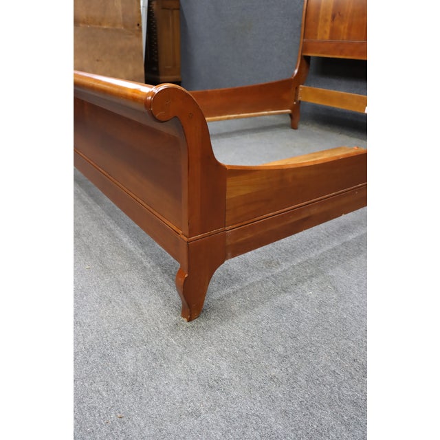 Ethan Allen Ethan Allen Maison Collection Cherry Queen Sleigh Bed For Sale - Image 4 of 13