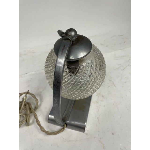 Art Deco Table Lamp in Inlaid Glass, 1930s For Sale - Image 4 of 11