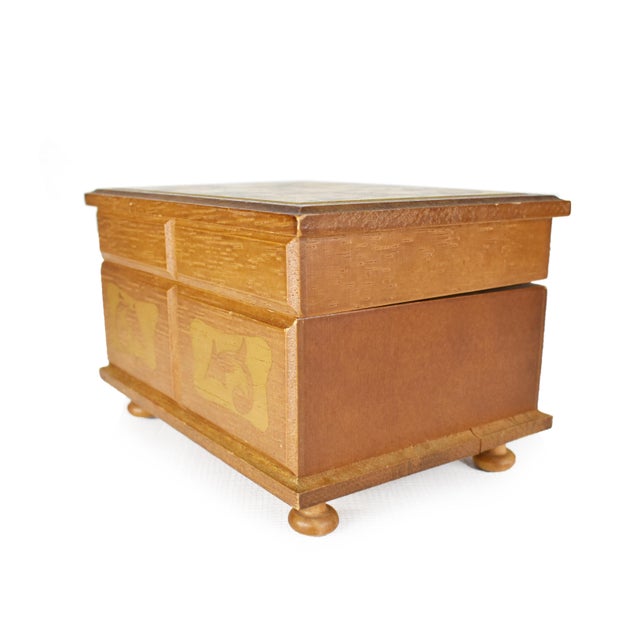 Vintage Laurel Japan Movement Wooden Musical Jewelry Trinket Box Chairish