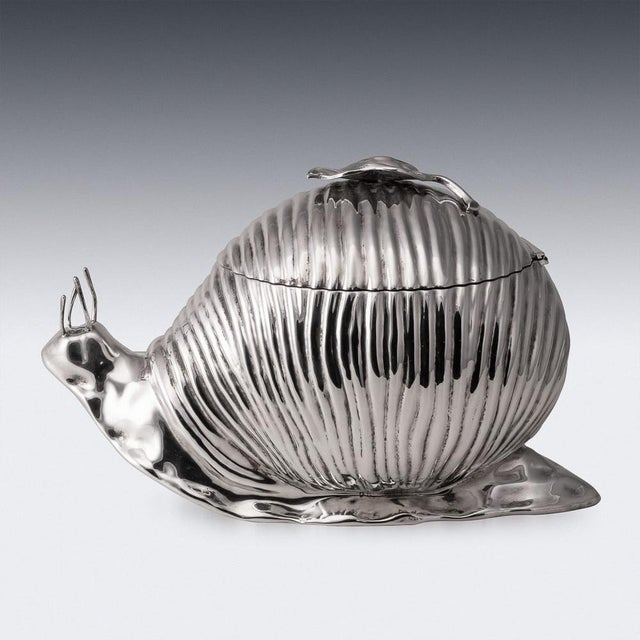 1970s Vintage Silver-Plated Snail Ice Bucket by Teghini, Italy, 1970s For Sale - Image 5 of 18