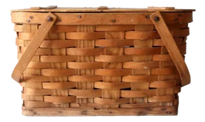 Vintage Splint Weave Picnic Basket