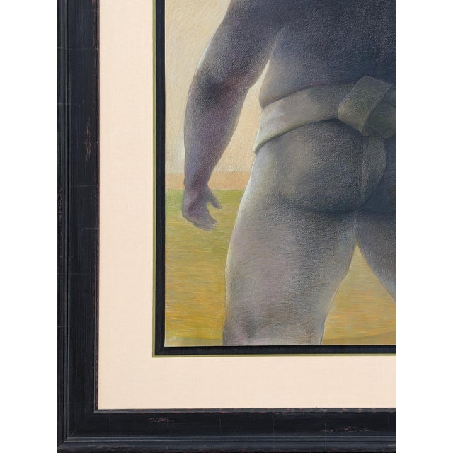 Drawing/Sketching Materials Phyllis Steele Modern Pastel Figurative Drawing of a Sumo Wrestler in a Mawashi from Behind, 20th Century For Sale - Image 7 of 10