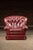Mid 20th Century Vintage Tufted Leather Churchill Chair With Ottoman in Burgundy For Sale - Image 5 of 11