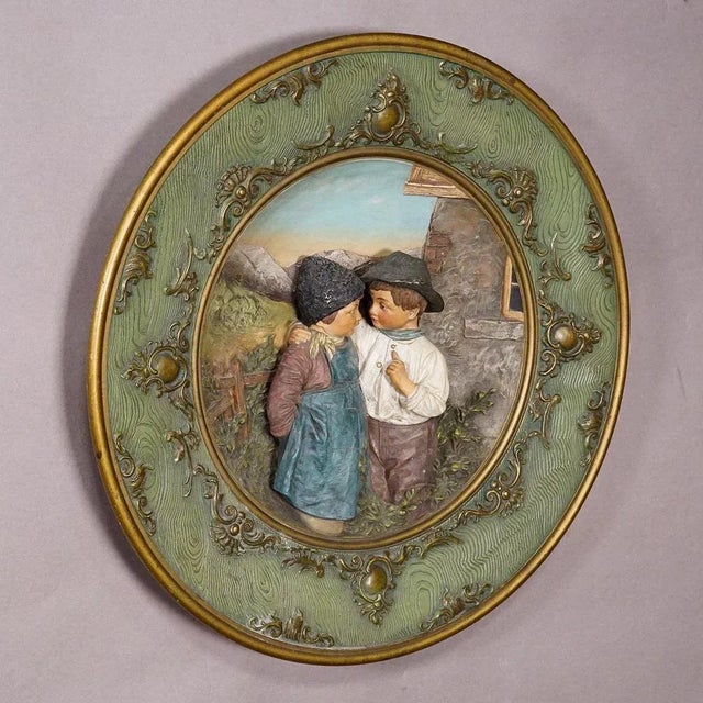 Terracotta Wall Plate by Johann Mar, 1890s For Sale - Image 4 of 12