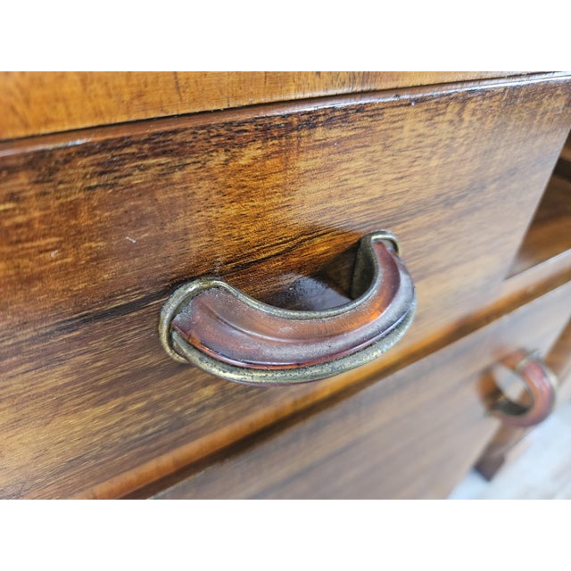 Brown Art Deco Walnut Bedside Tables, 1940, Set of 2 For Sale - Image 8 of 13