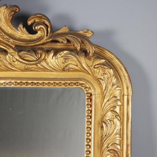 Italian Gilded Wood Mirror For Sale - Image 5 of 12
