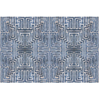 Knossos Hand-Tufted Maze Rug, Blueberry Blue, 8x10 For Sale