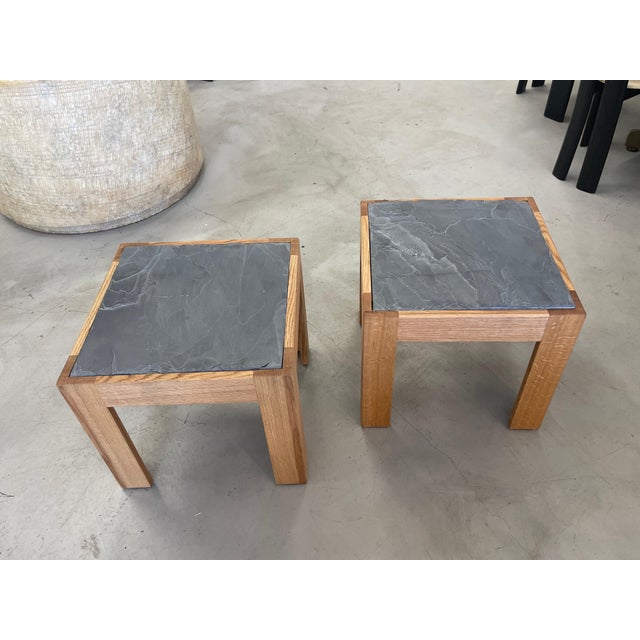 2020s Slate Top Oak Tables For Sale - Image 5 of 12