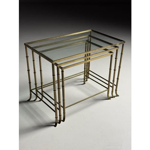 Faux Bamboo Nesting Tables, Set of 3 For Sale - Image 14 of 14