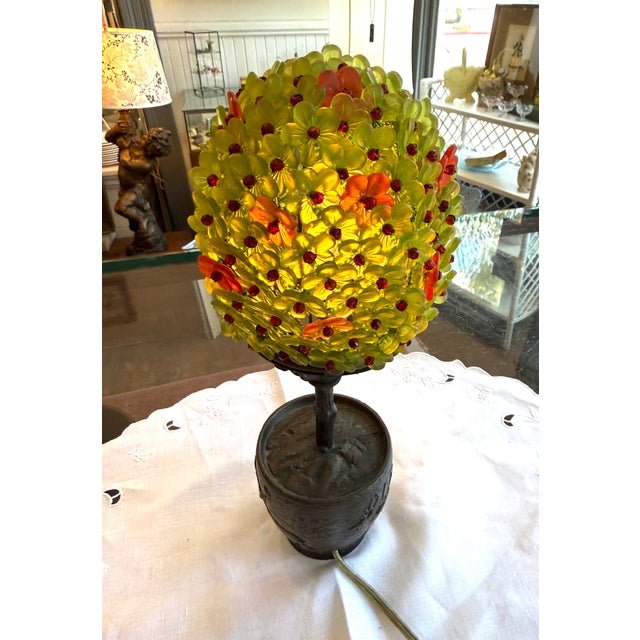 Late 19th Century Art Nouveau German Crystal & Bronze Topiary Lamp For Sale - Image 14 of 15