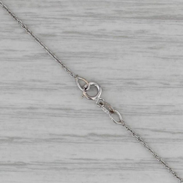 1.70ctw Blue Sapphire Diamond Pendant Necklace 14k White Gold 18" Cable Chain For Sale In Greensboro - Image 6 of 6