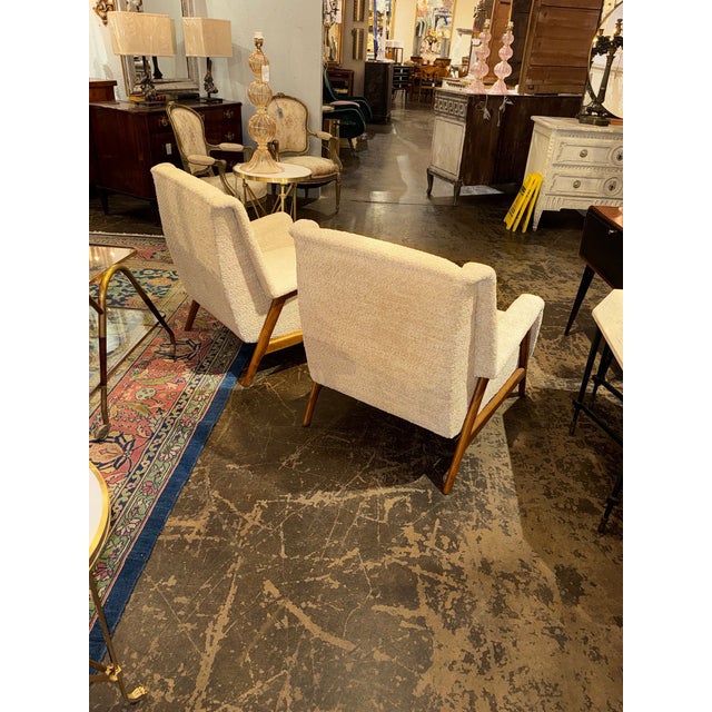 Wood Pair of MCM Italian Gio Ponti Manner Armchairs For Sale - Image 7 of 7